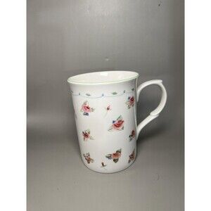 Rose Of England Pink Rose Tea Mug Floral Fine Bone China White England